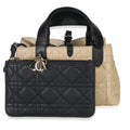 Christian Dior Rope Beige Black Calfskin Macrocannage Small Toujours