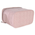 Christian Dior Pink Canvas Embroidered Cannage DiorTravel Vanity Case