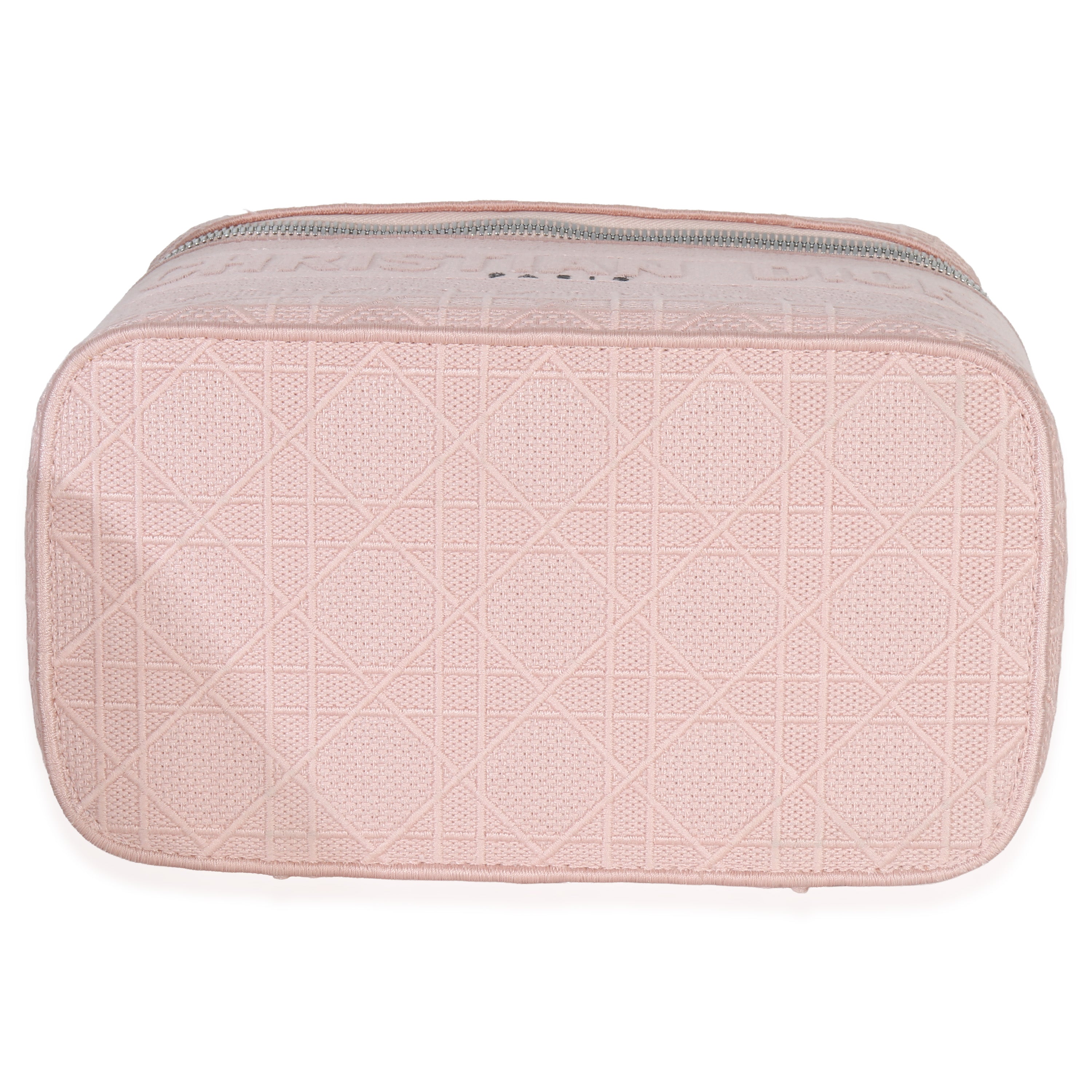 Christian Dior Pink Canvas Embroidered Cannage DiorTravel Vanity Case