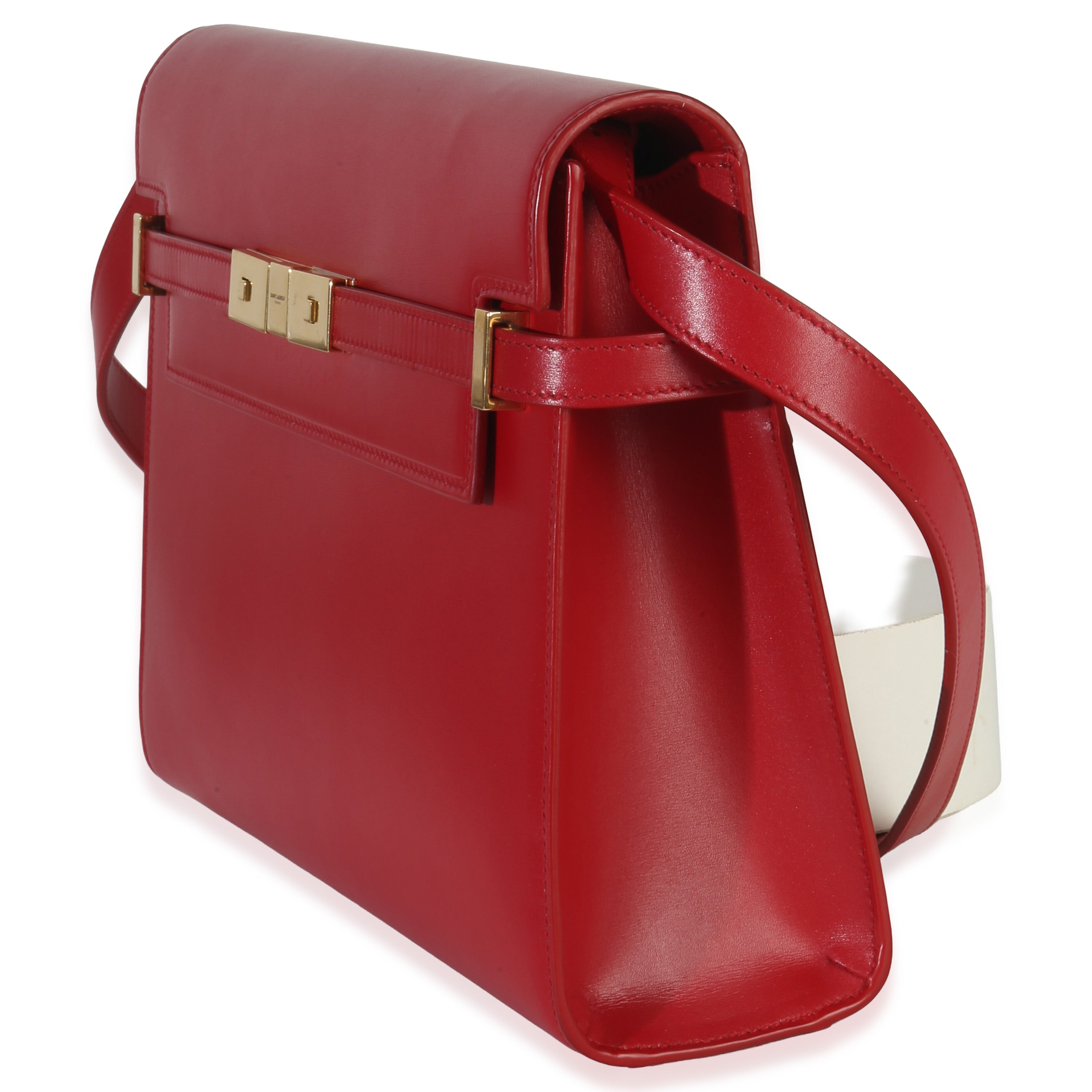 Saint Laurent Red Calfskin Medium Manhattan Shoulder Bag
