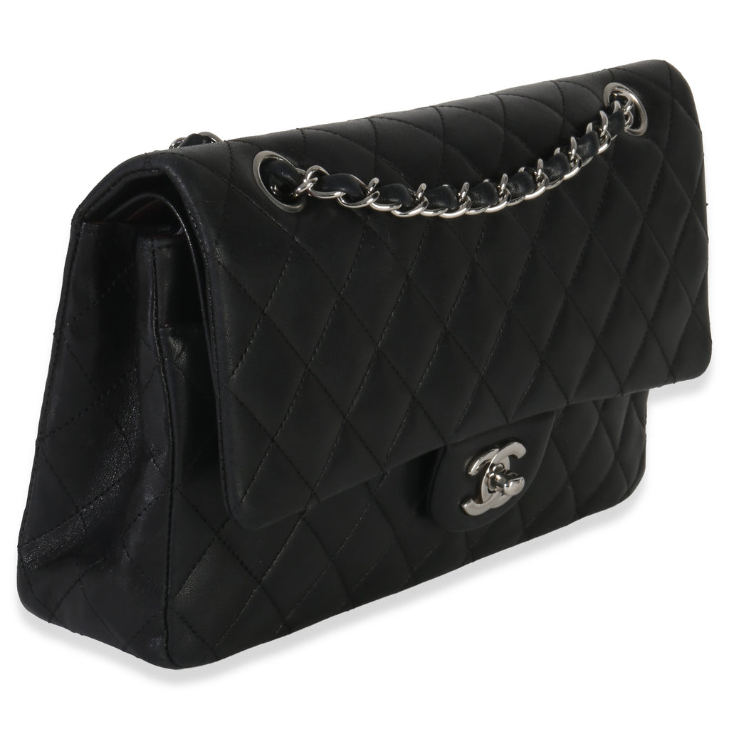 Chanel Black Quilted Lambskin Medium Classic Double Flap Bag