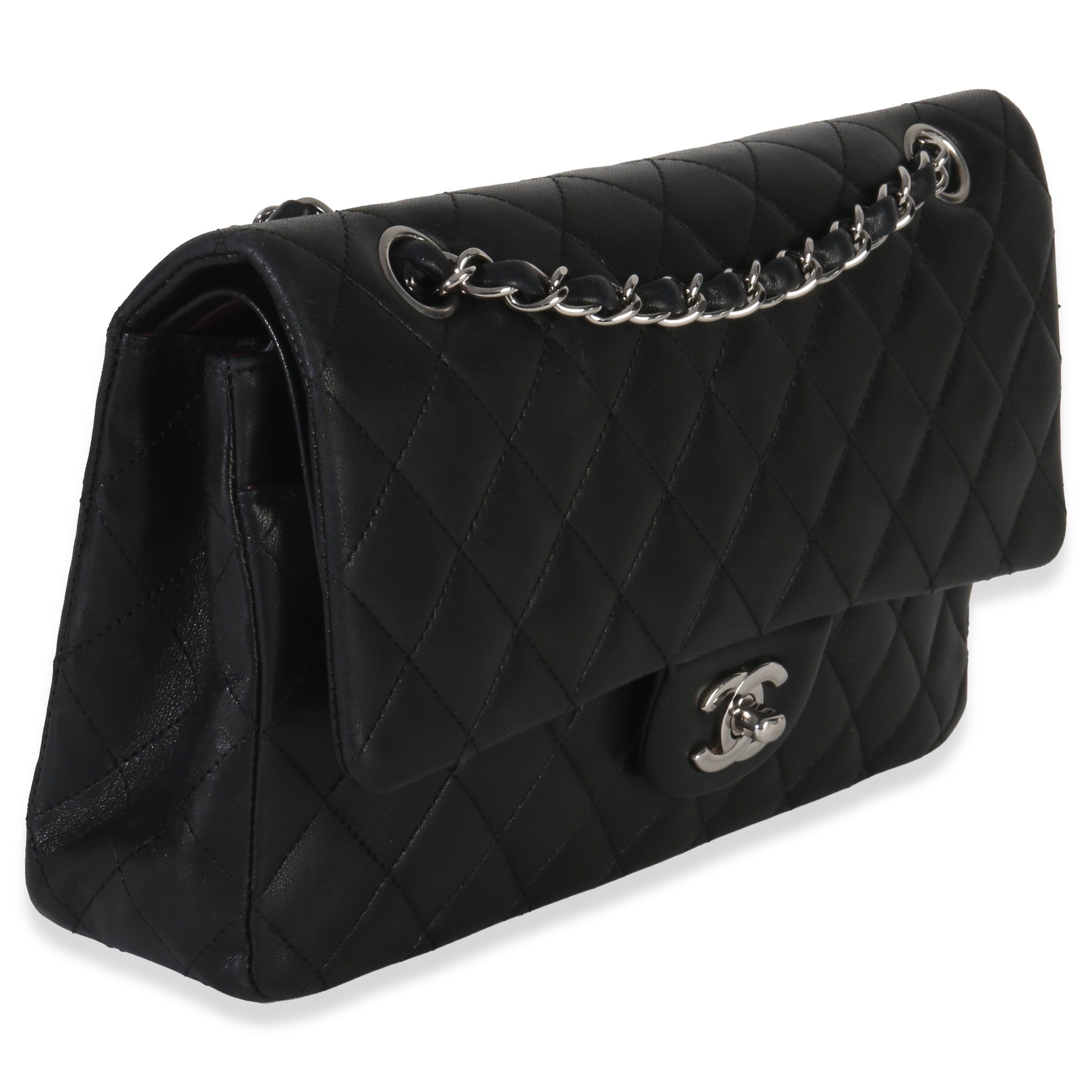 Chanel Black Quilted Lambskin Medium Classic Double Flap Bag