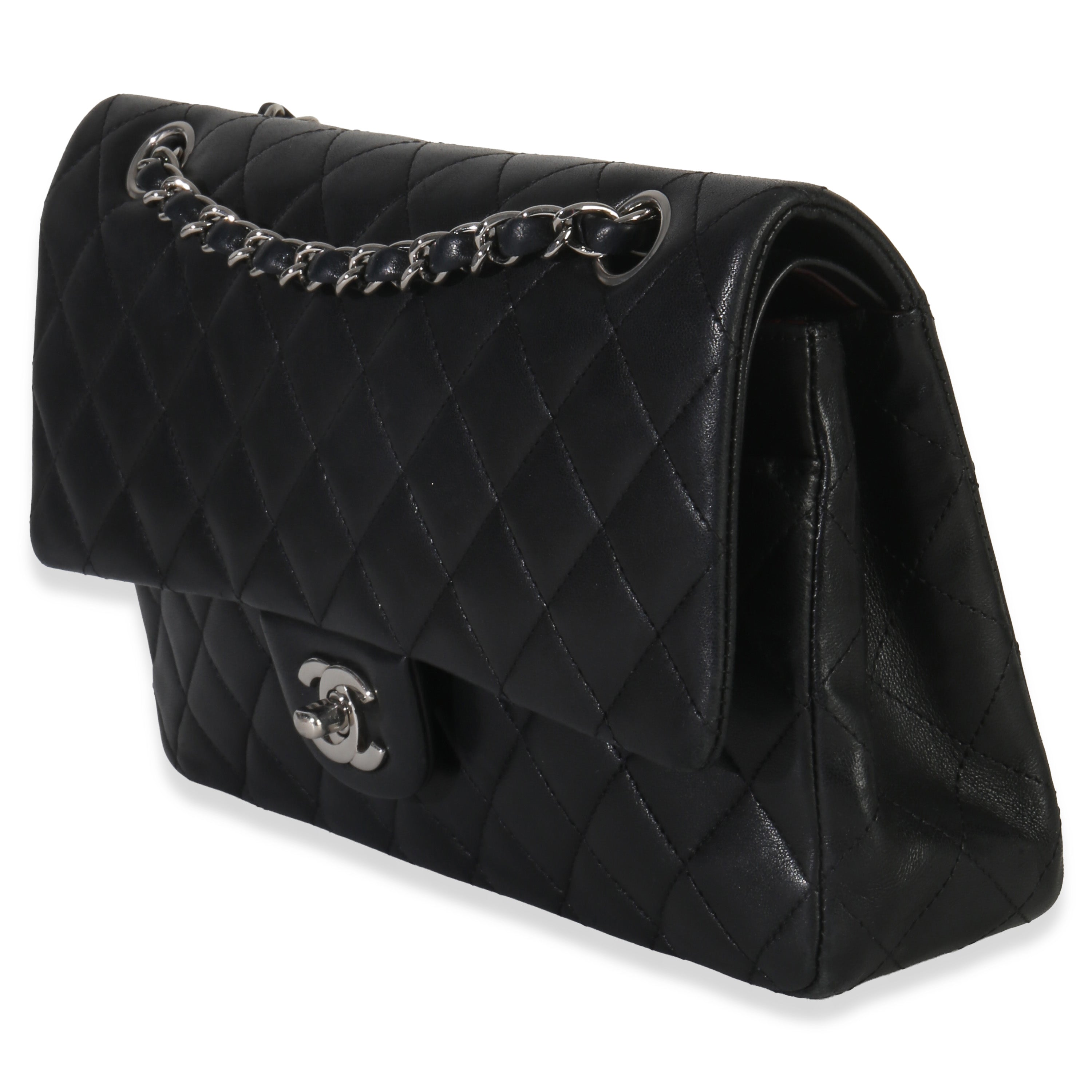 Chanel Black Quilted Lambskin Medium Classic Double Flap Bag