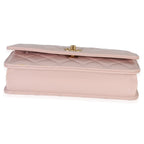 Chanel Pink Quilted Lambskin CC Pearl Crush Wallet On Chain