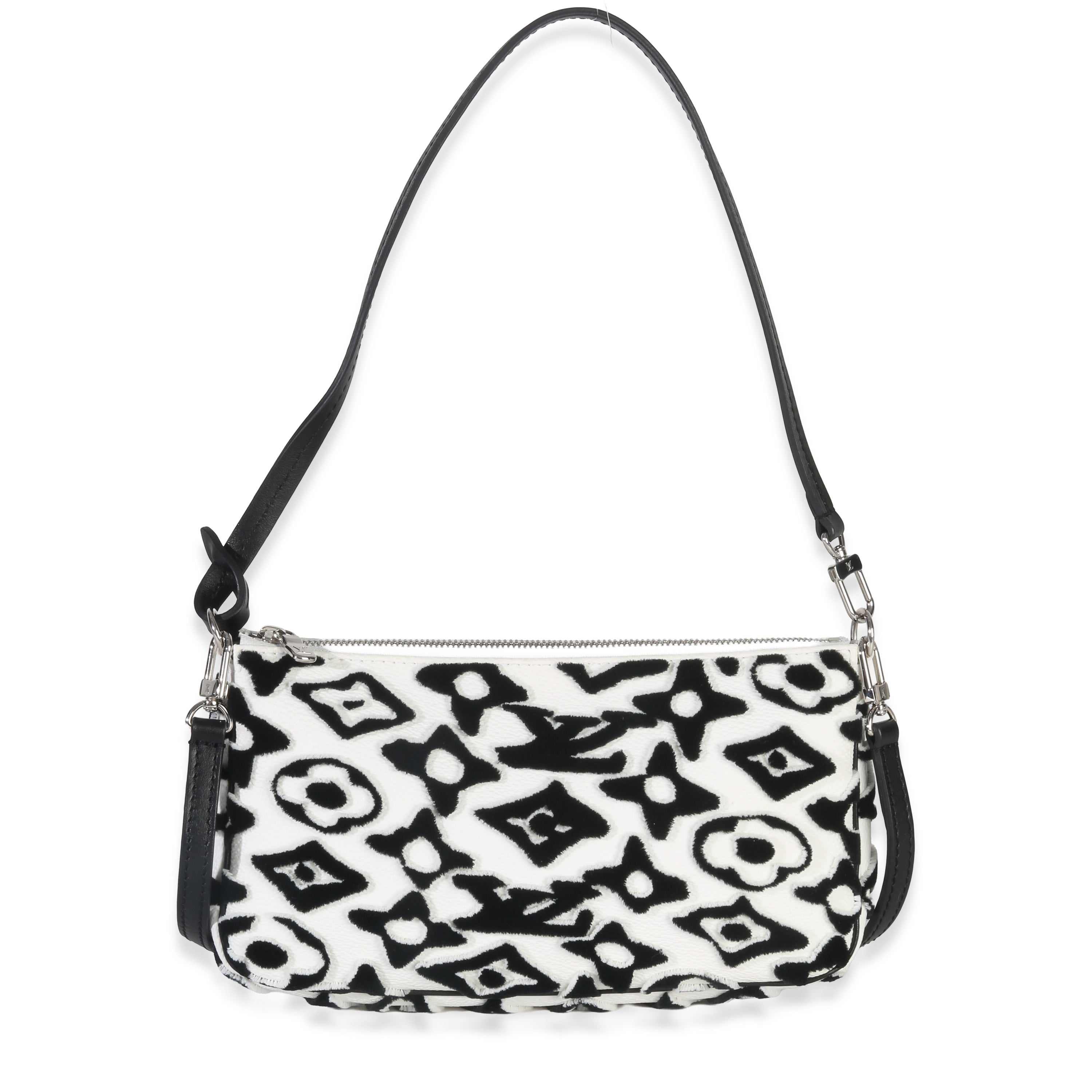 Louis Vuitton x UF Black White Tufted Monogram Pochette Accessories