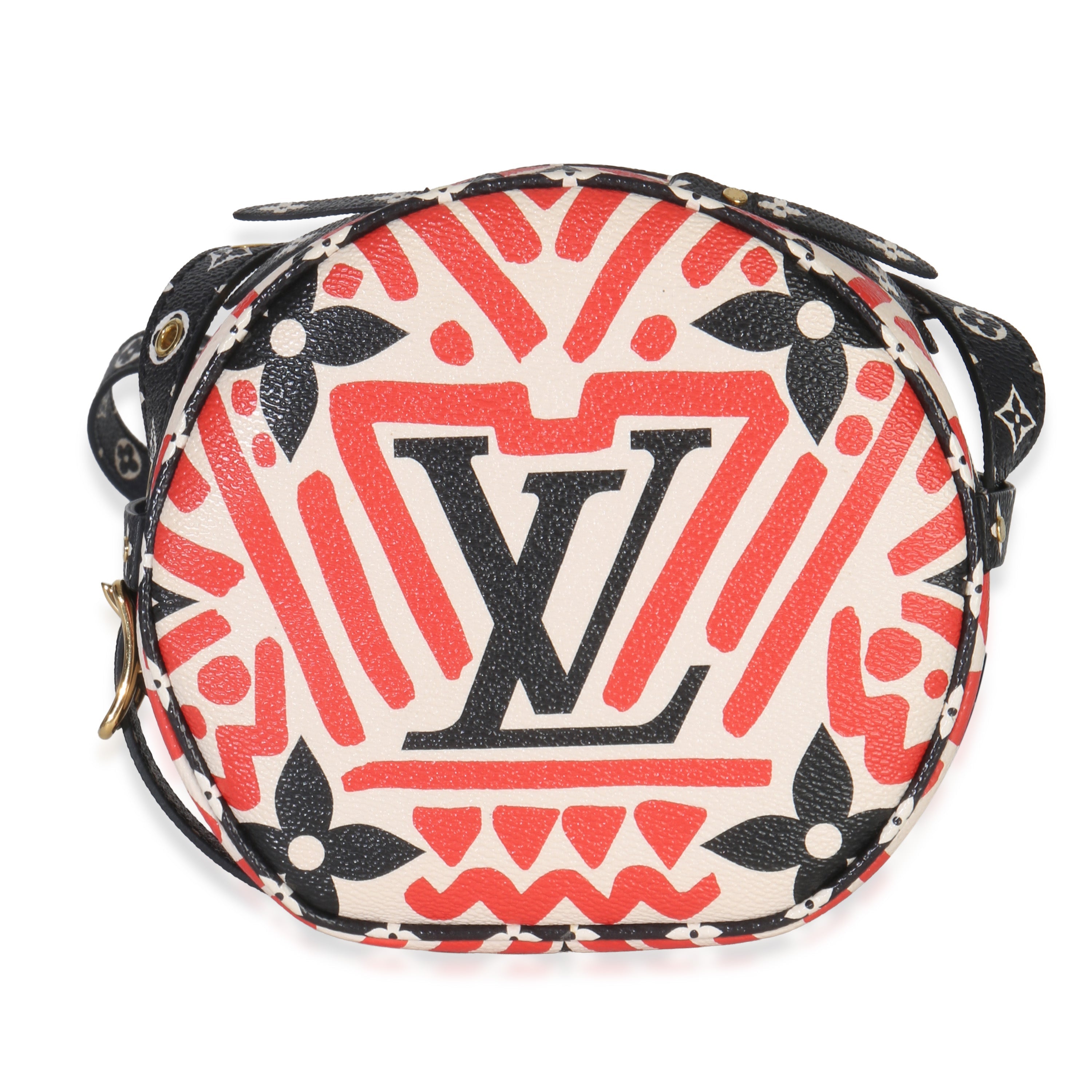 Louis Vuitton Cream Red Giant LV Crafty Boite Chapeau Souple Bag PM