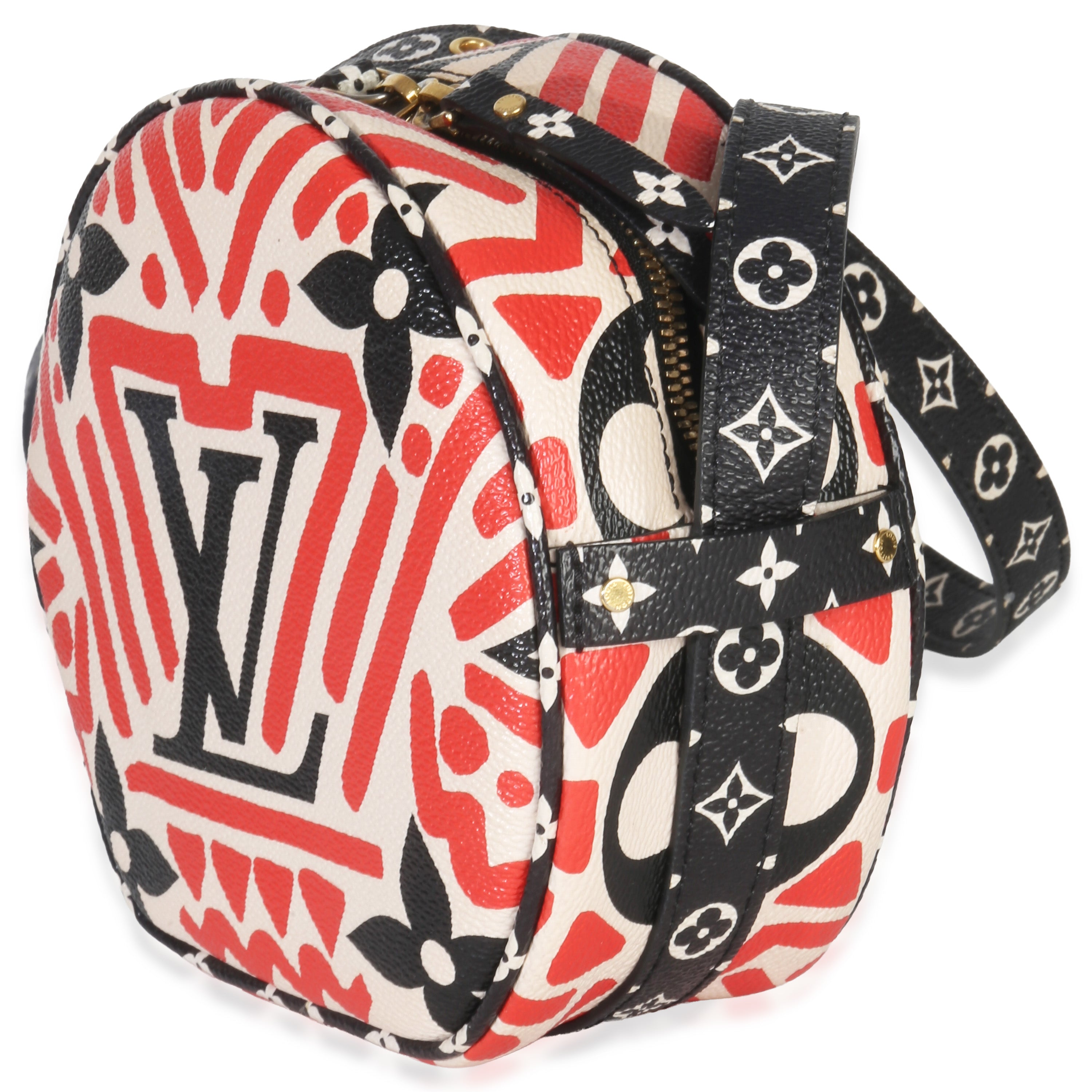Louis Vuitton Cream Red Giant LV Crafty Boite Chapeau Souple Bag PM