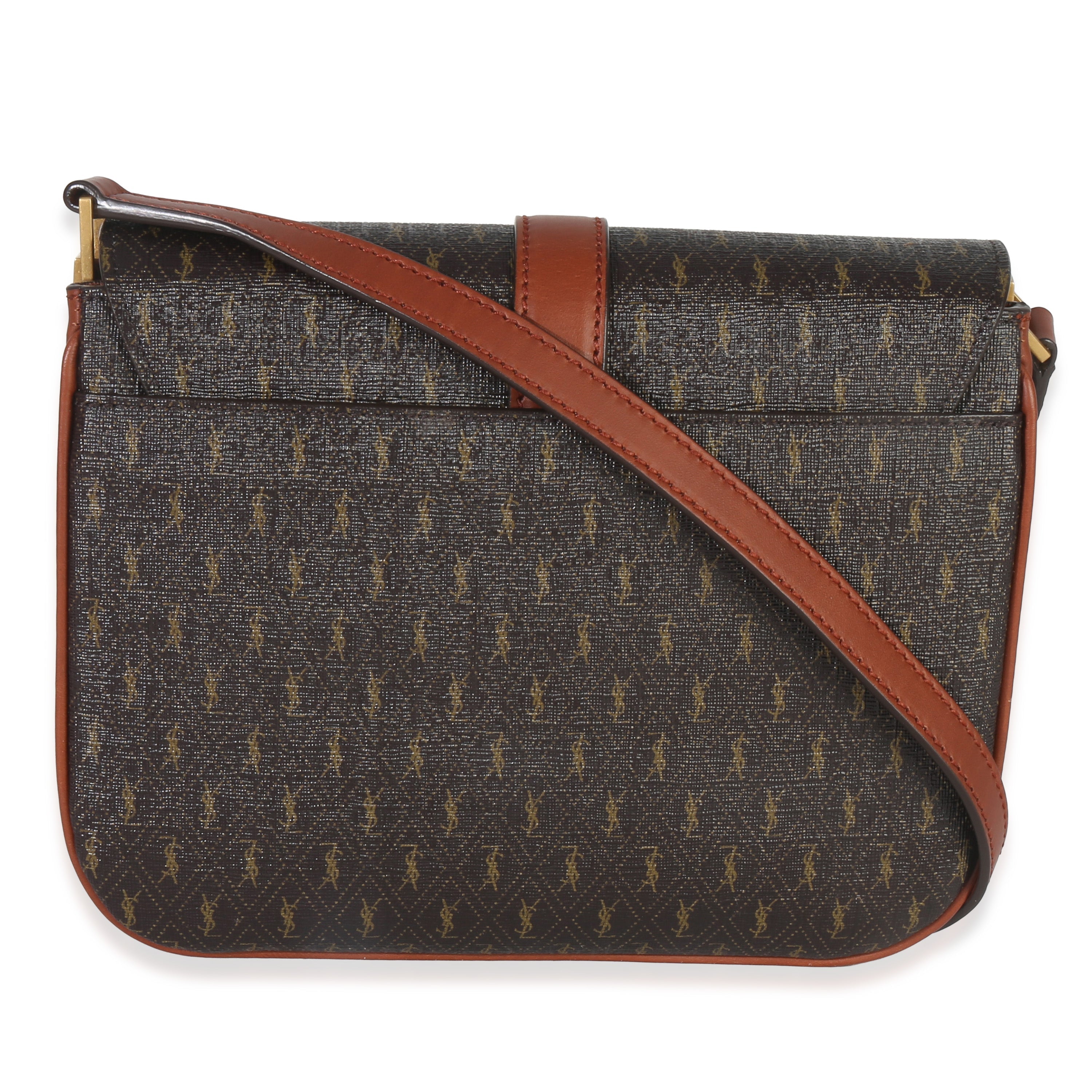 Saint Laurent Brown Canvas Le Monogramme Small Sac Besace Shoulder Bag