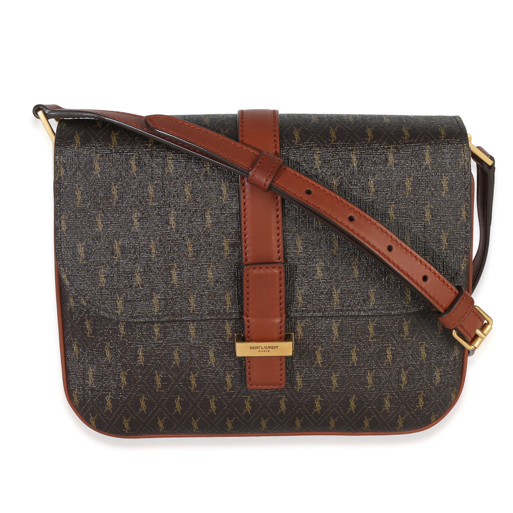 Saint Laurent Brown Canvas Le Monogramme Small Sac Besace Shoulder Bag