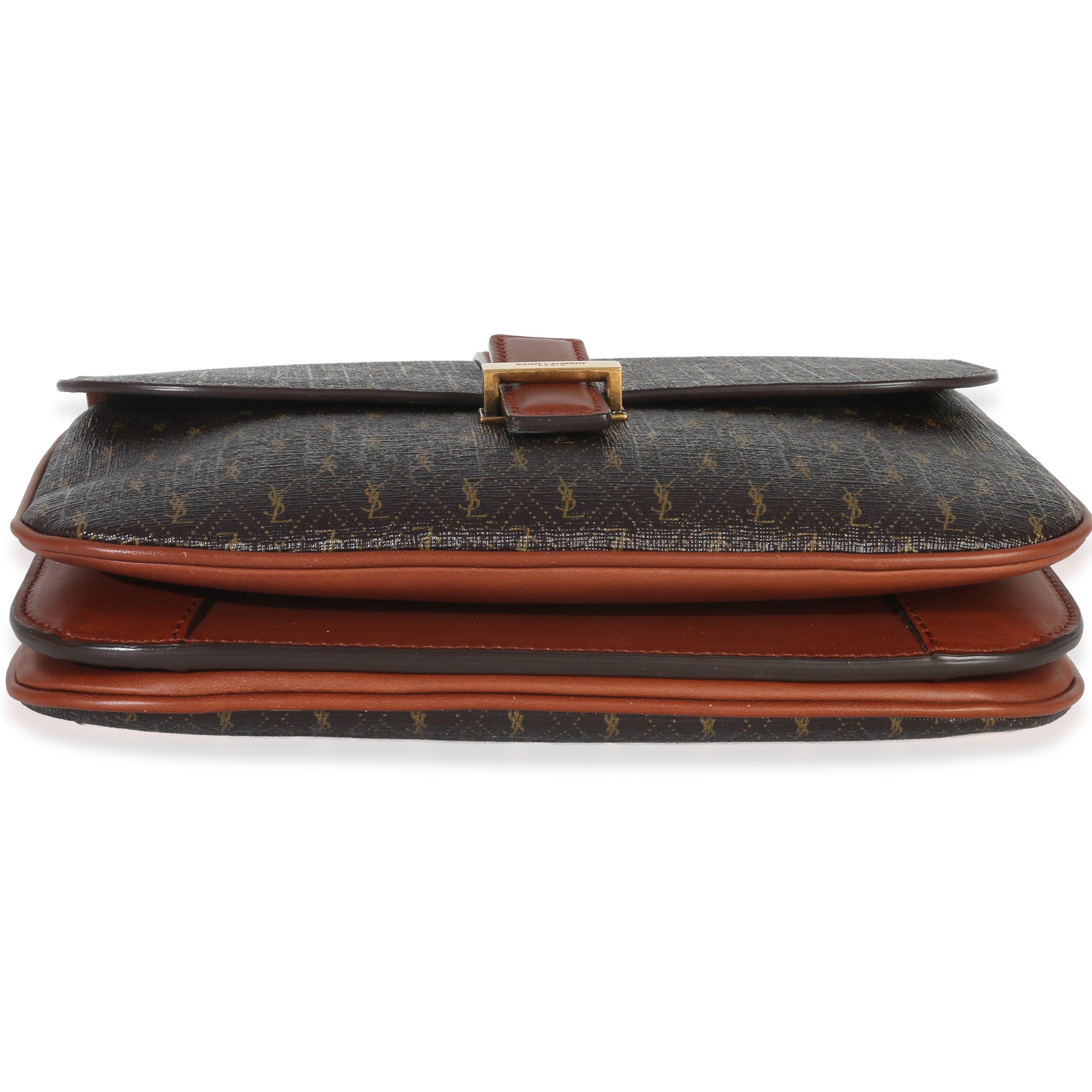 Saint Laurent Brown Canvas Le Monogramme Small Sac Besace Shoulder Bag