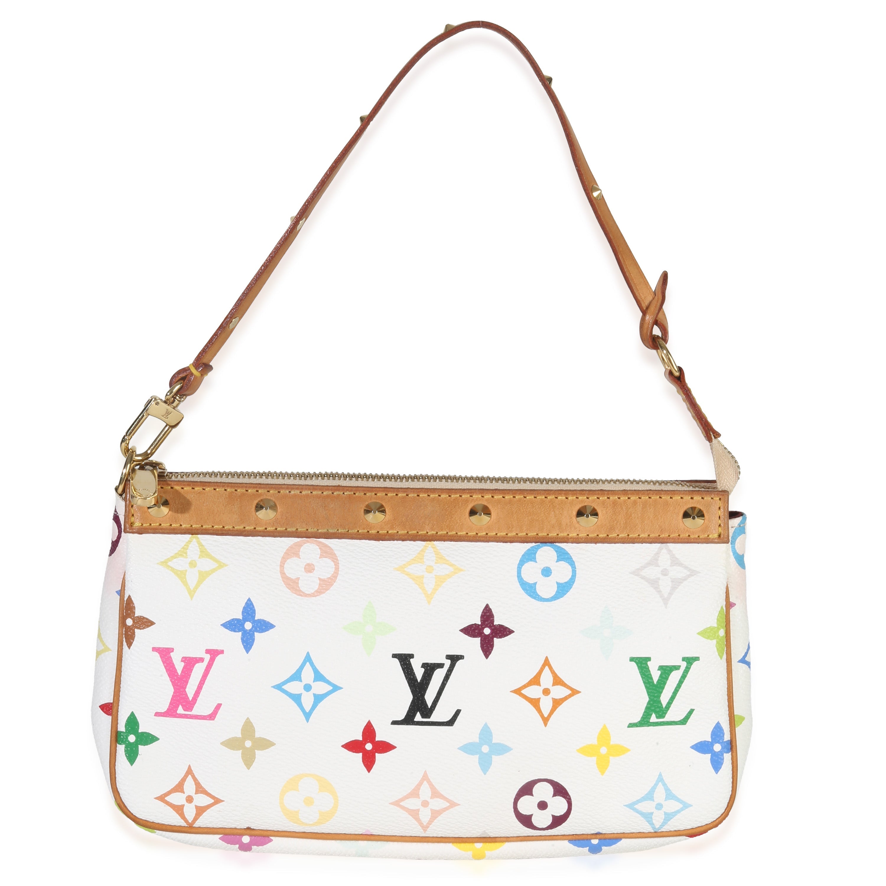 Louis Vuitton White Monogram Multicolore Canvas Pochette Accessoires