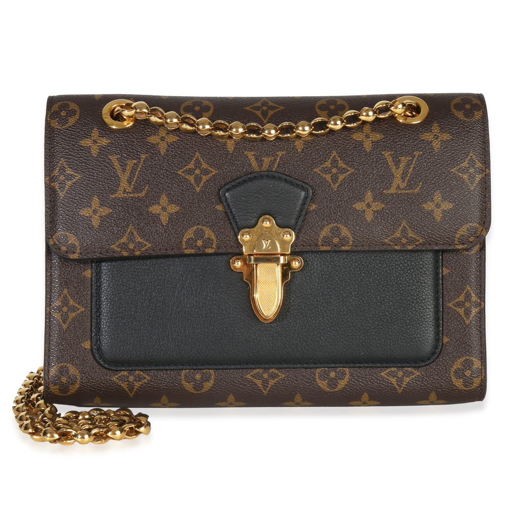 Louis Vuitton Black Taurillon Monogram Canvas Victoire Chain Bag