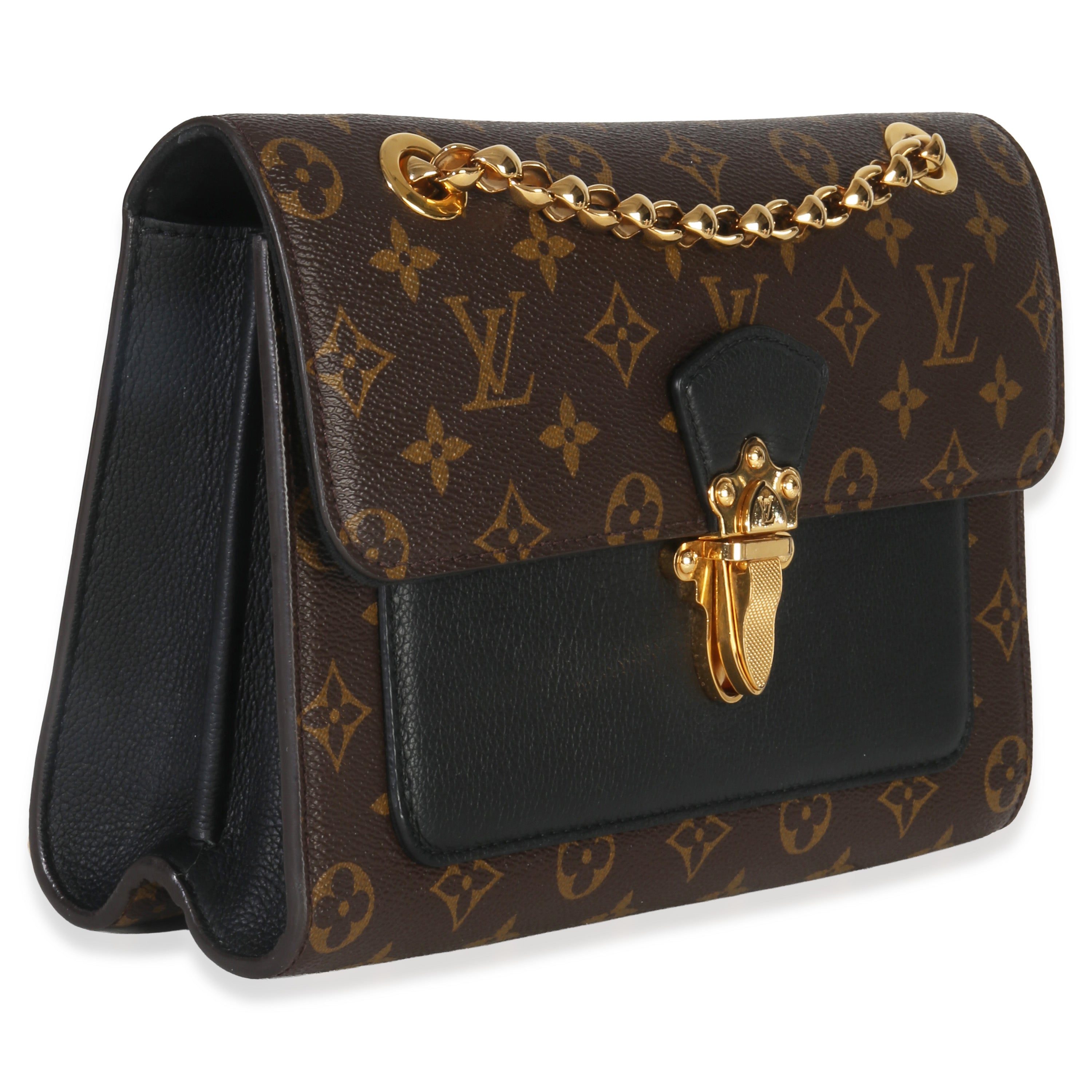 Louis Vuitton Black Taurillon Monogram Canvas Victoire Chain Bag