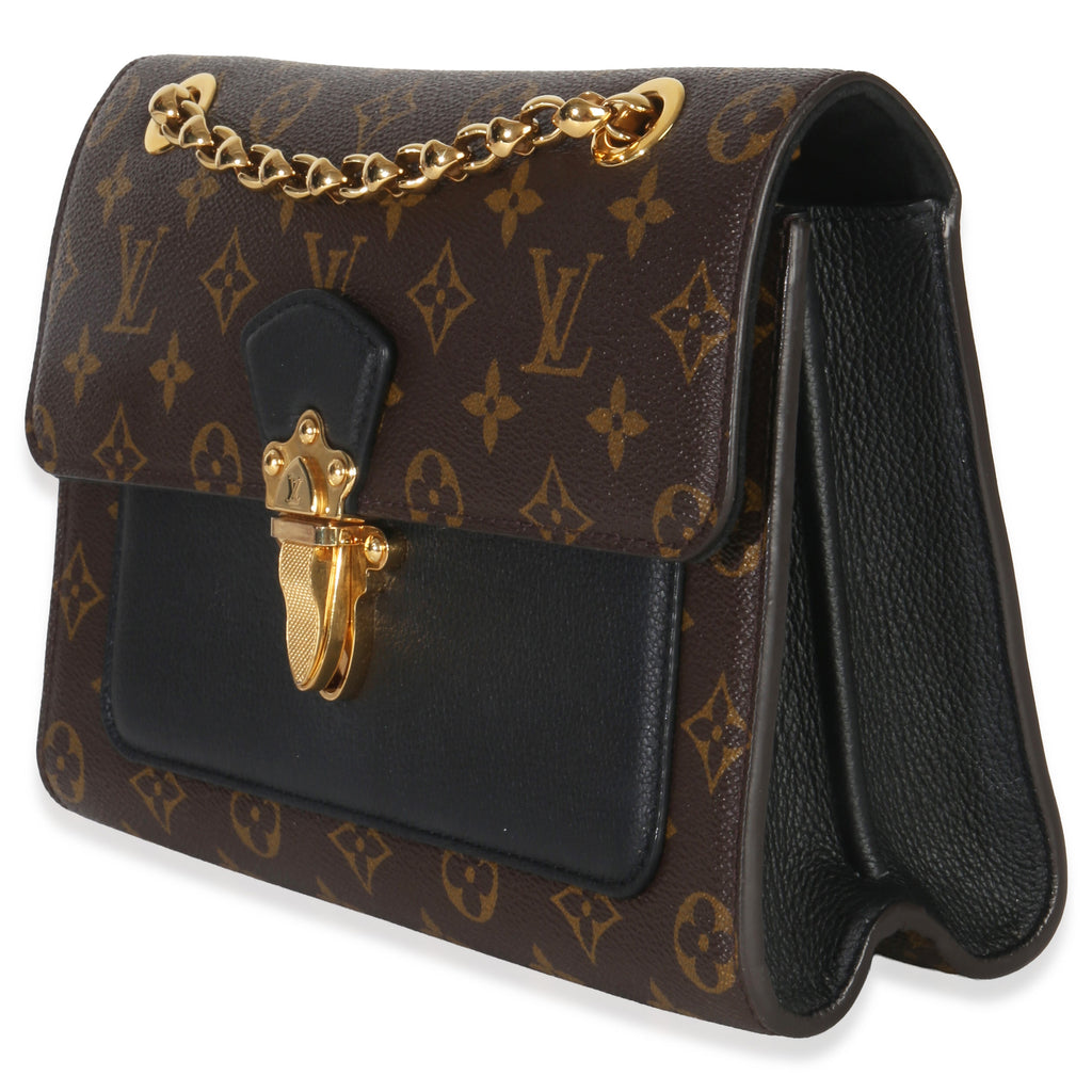 Louis Vuitton Black Taurillon Monogram Canvas Victoire Chain Bag