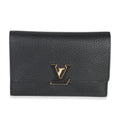 Louis Vuitton Black & Pink Taurillon Capucines Compact Wallet