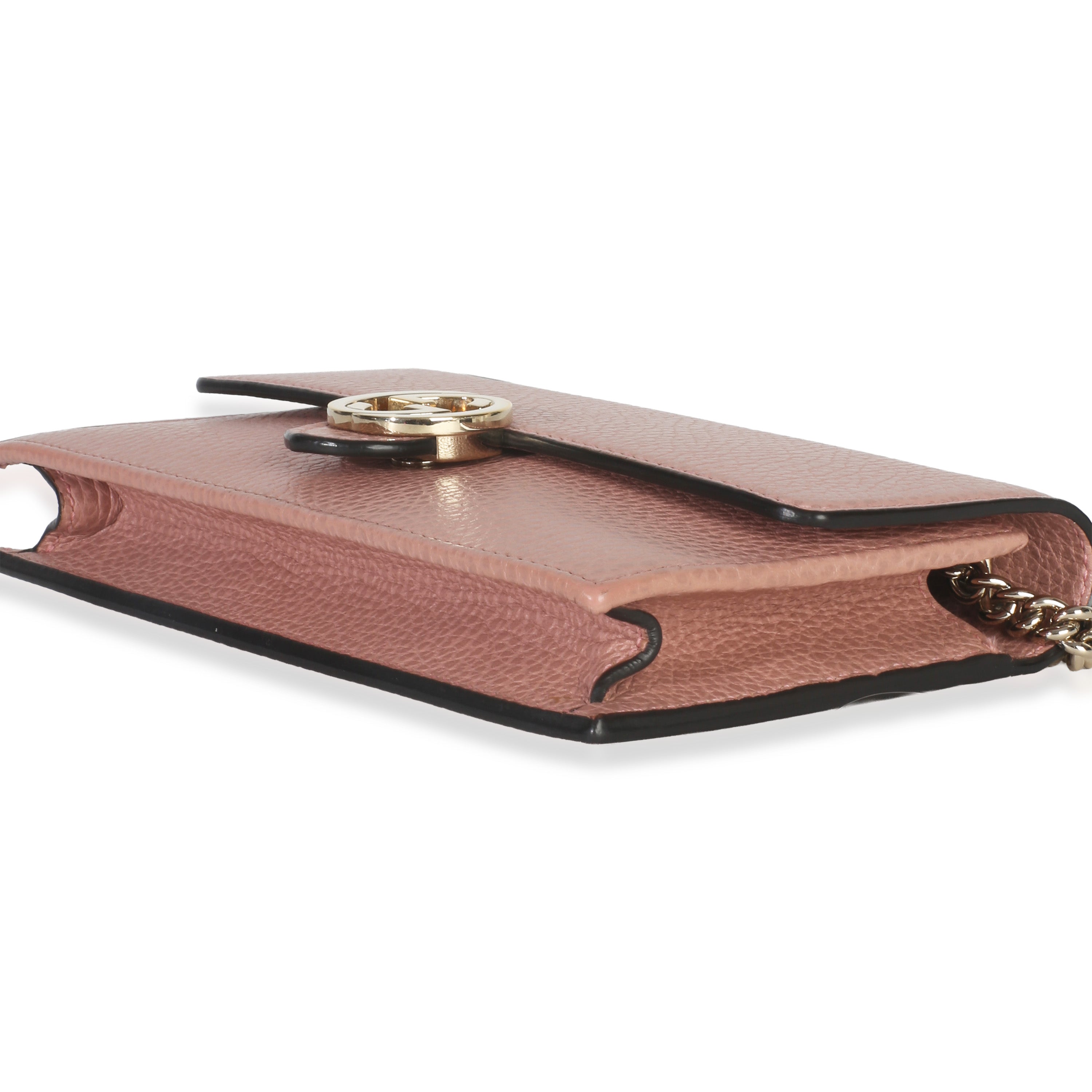 Gucci Pink Dollar Calfskin Interlocking G Wallet On Chain