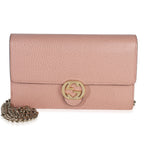 Gucci Pink Dollar Calfskin Interlocking G Wallet On Chain