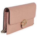 Gucci Pink Dollar Calfskin Interlocking G Wallet On Chain