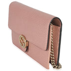 Gucci Pink Dollar Calfskin Interlocking G Wallet On Chain
