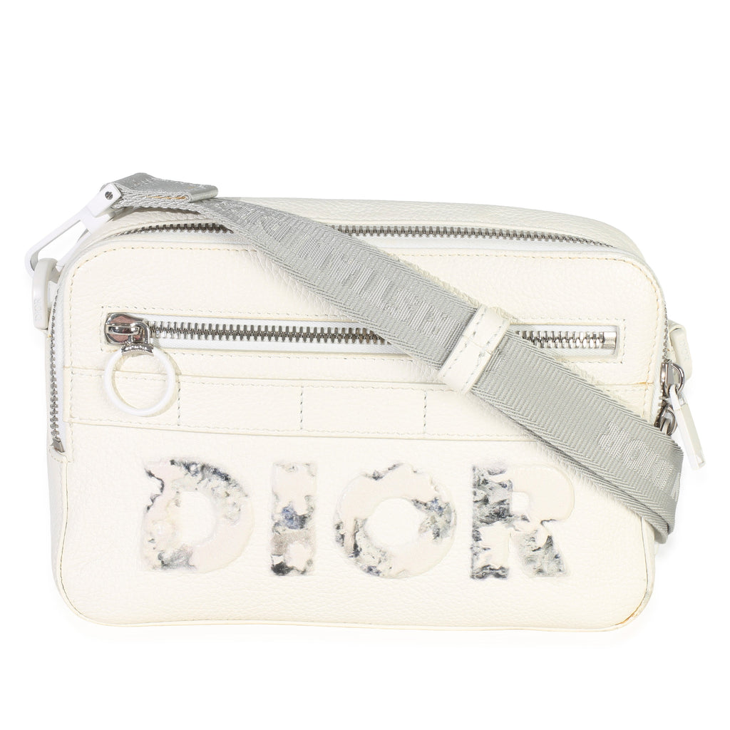 Christian Dior X DANIEL ARSHAM White Grained Calfskin Safari Messenger