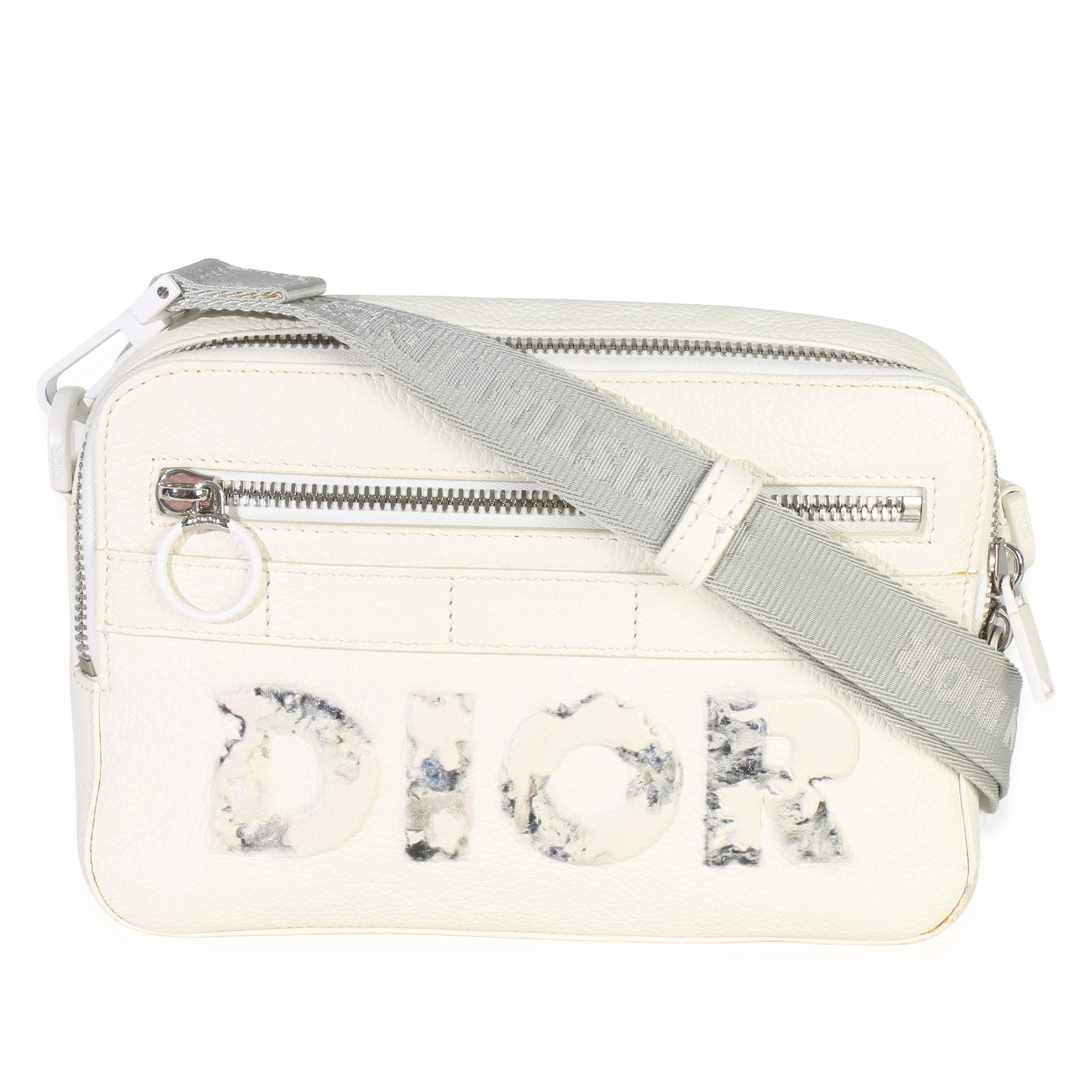 Christian Dior X DANIEL ARSHAM White Grained Calfskin Safari Messenger
