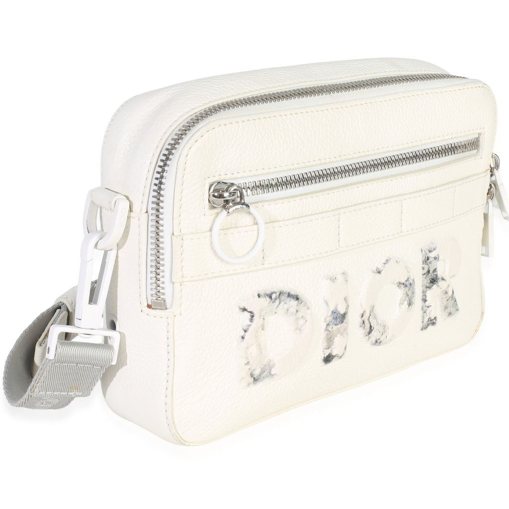 Christian Dior X DANIEL ARSHAM White Grained Calfskin Safari Messenger