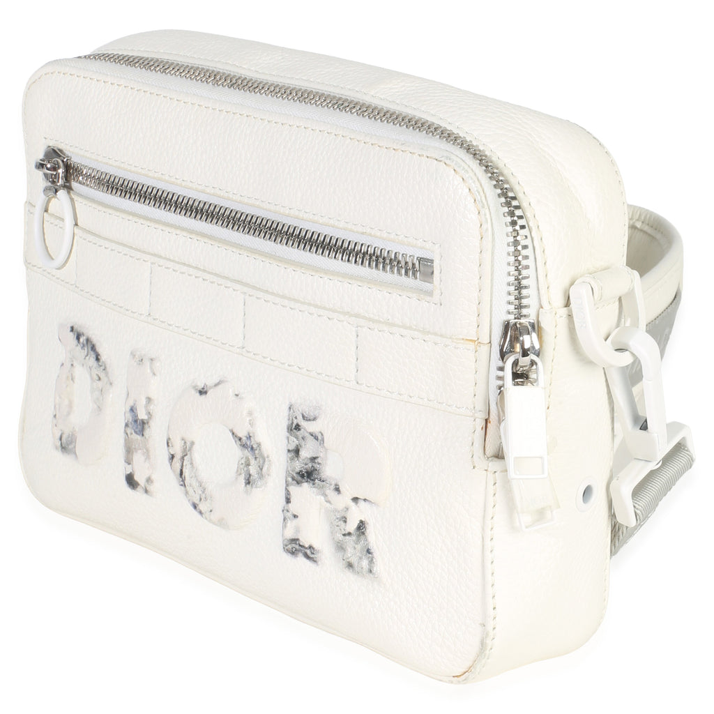 Christian Dior X DANIEL ARSHAM White Grained Calfskin Safari Messenger