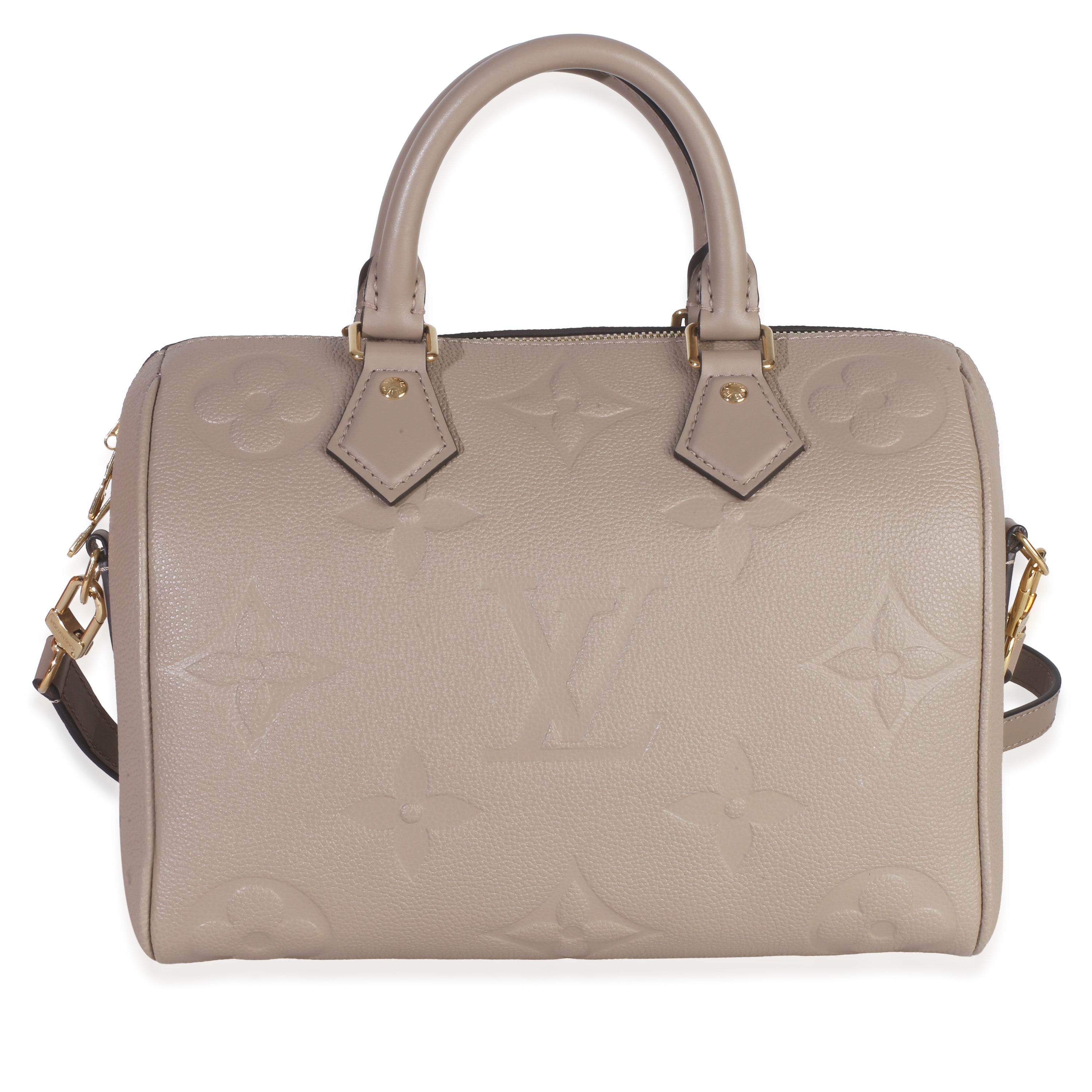 Louis Vuitton Tourterelle Giant Monogram Empreinte Speedy Bandouliere 25