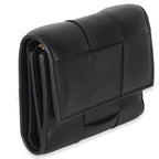 Black Cassette Intrecciato Small Trifold Wallet
