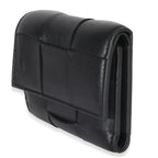 Black Cassette Intrecciato Small Trifold Wallet