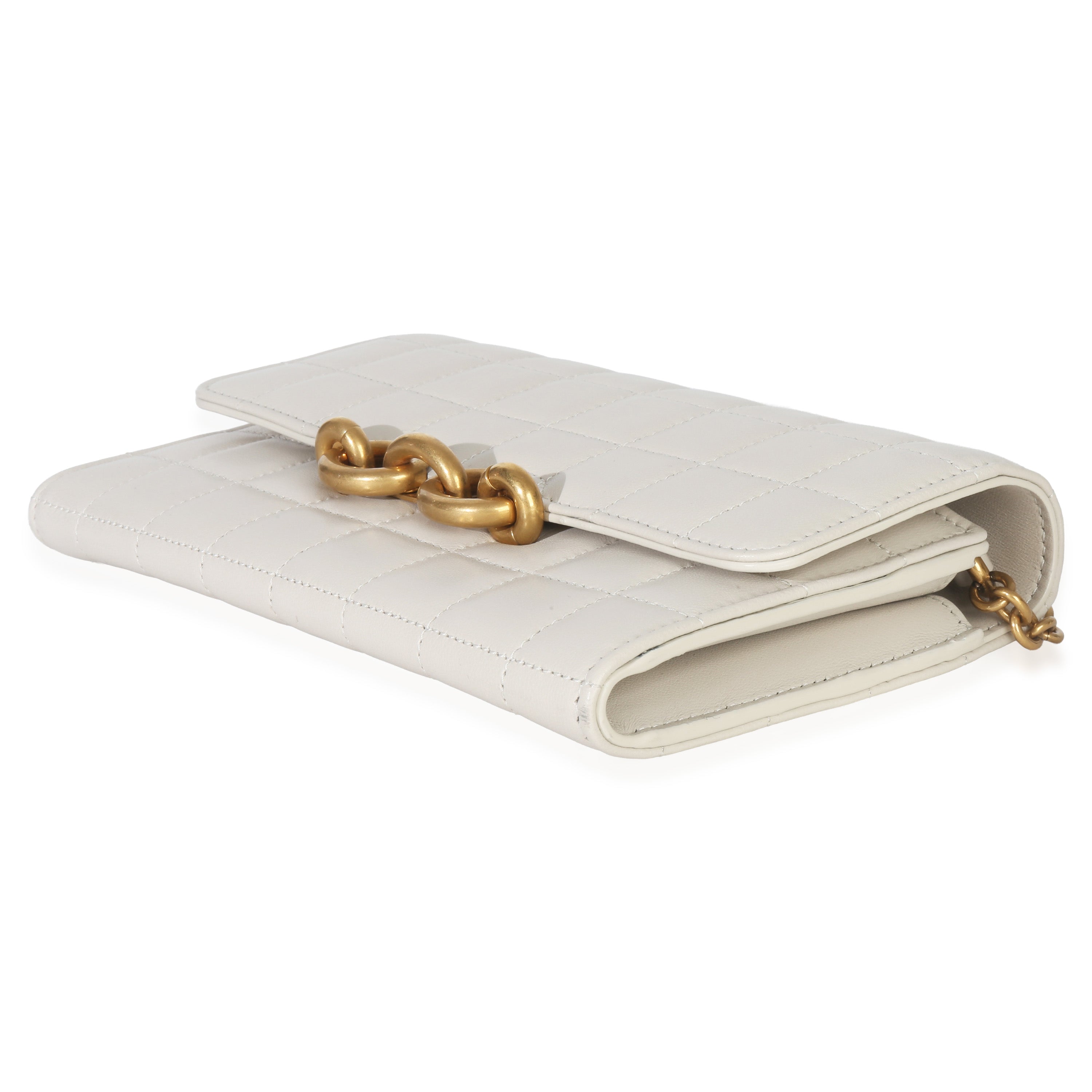 Saint Laurent Crema Soft Calfskin Le Maillon Wallet On Chain