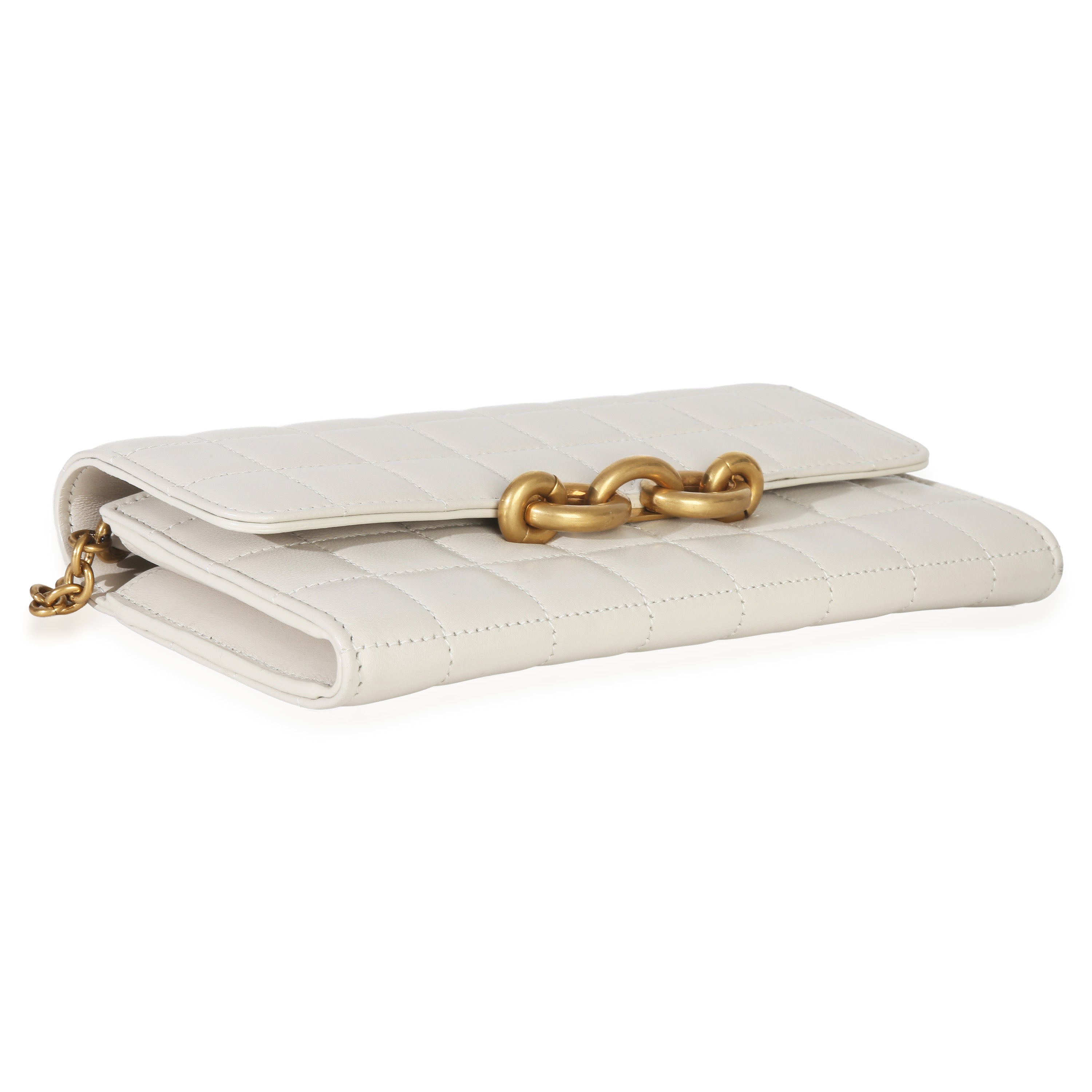 Saint Laurent Crema Soft Calfskin Le Maillon Wallet On Chain