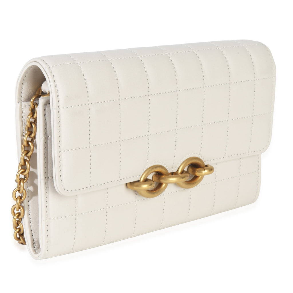 Saint Laurent Crema Soft Calfskin Le Maillon Wallet On Chain