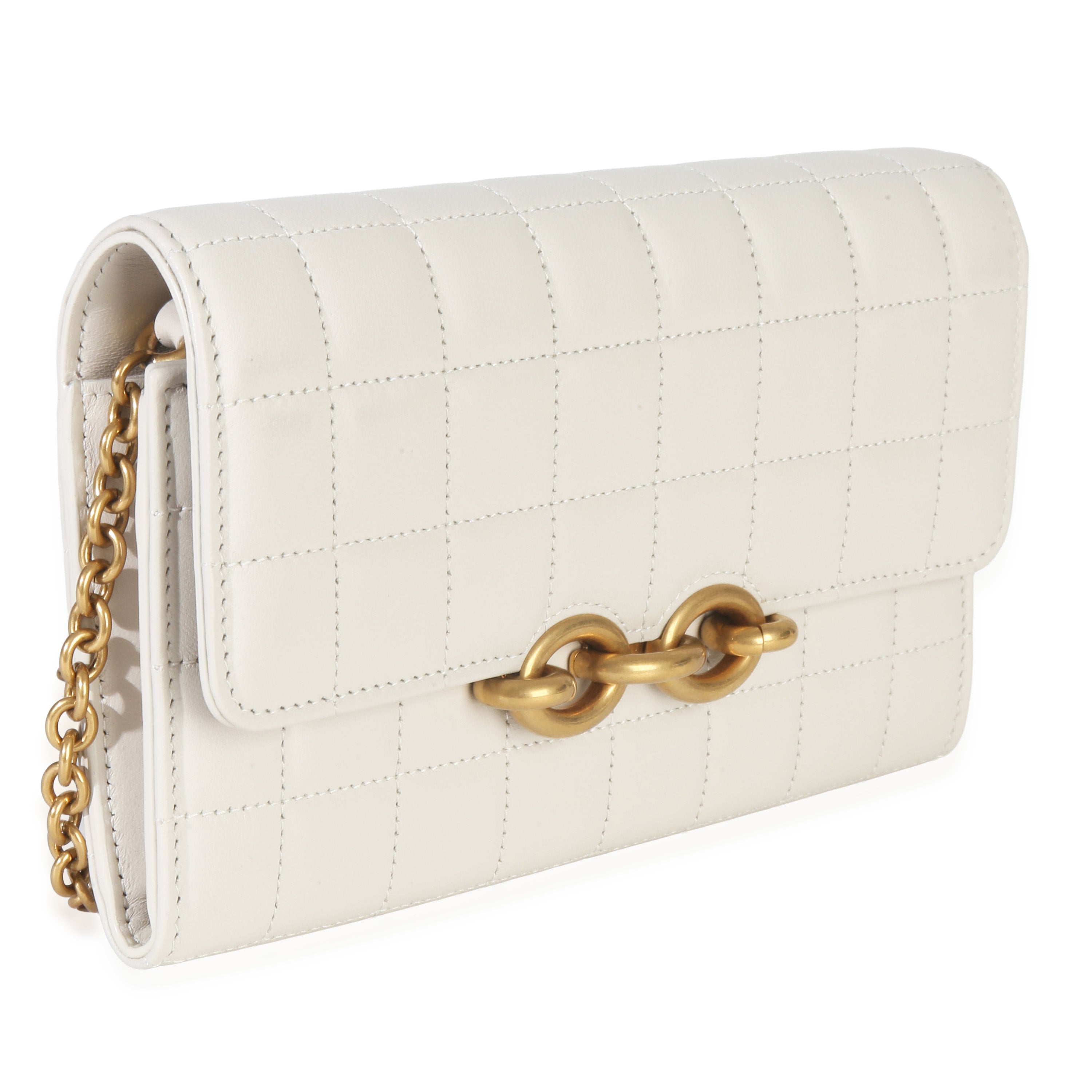 Saint Laurent Crema Soft Calfskin Le Maillon Wallet On Chain