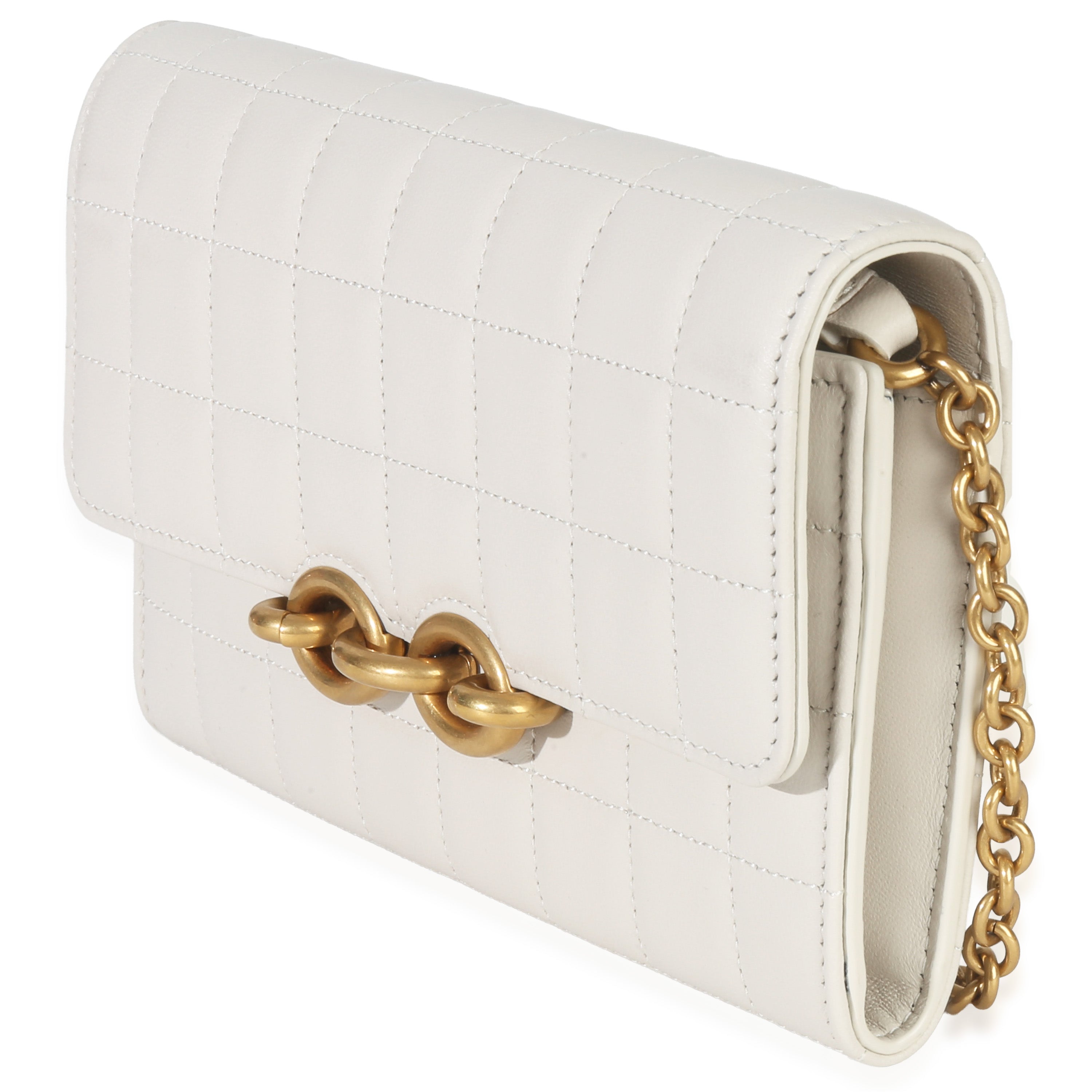 Saint Laurent Crema Soft Calfskin Le Maillon Wallet On Chain