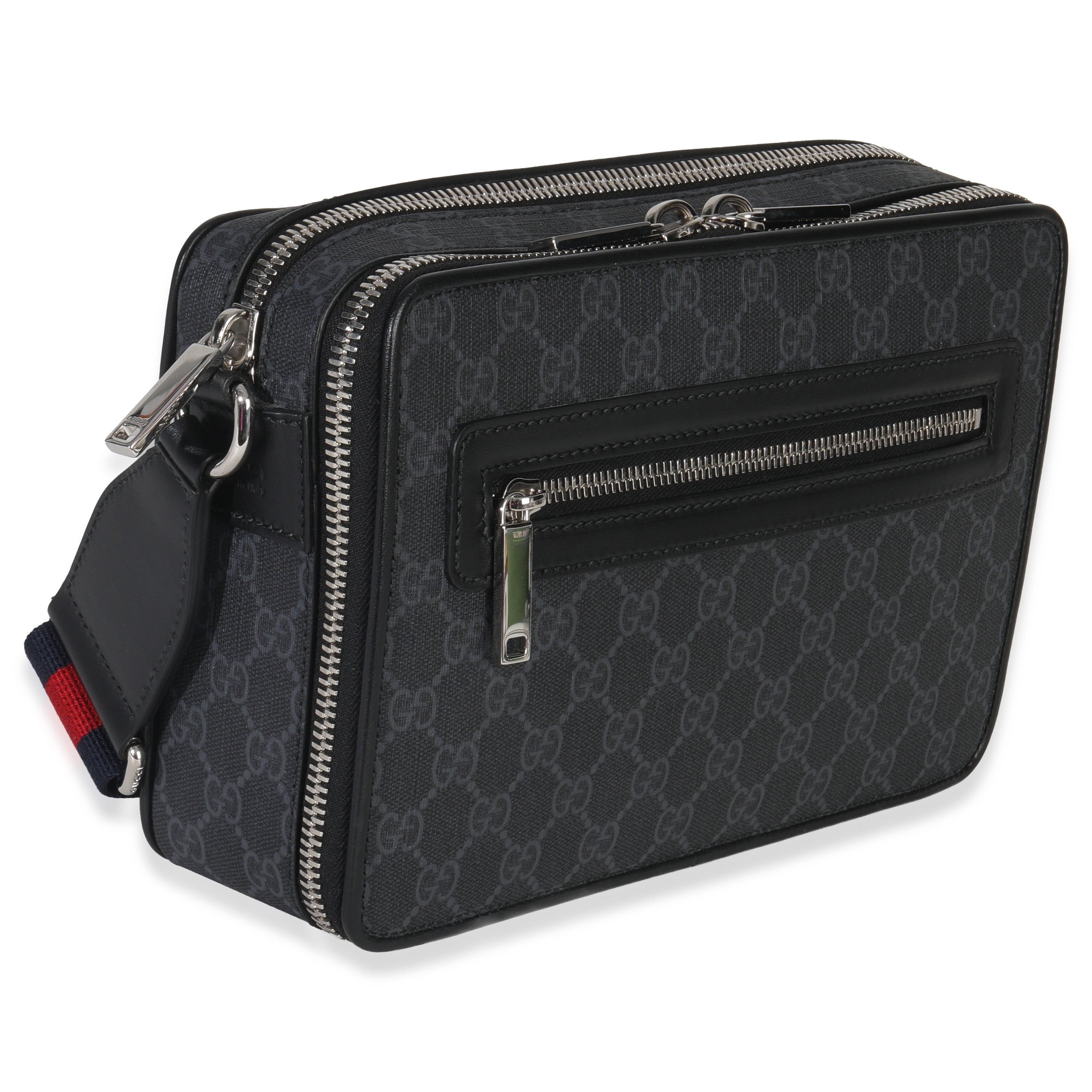 Gucci Black GG Supreme Canvas Web Crossbody