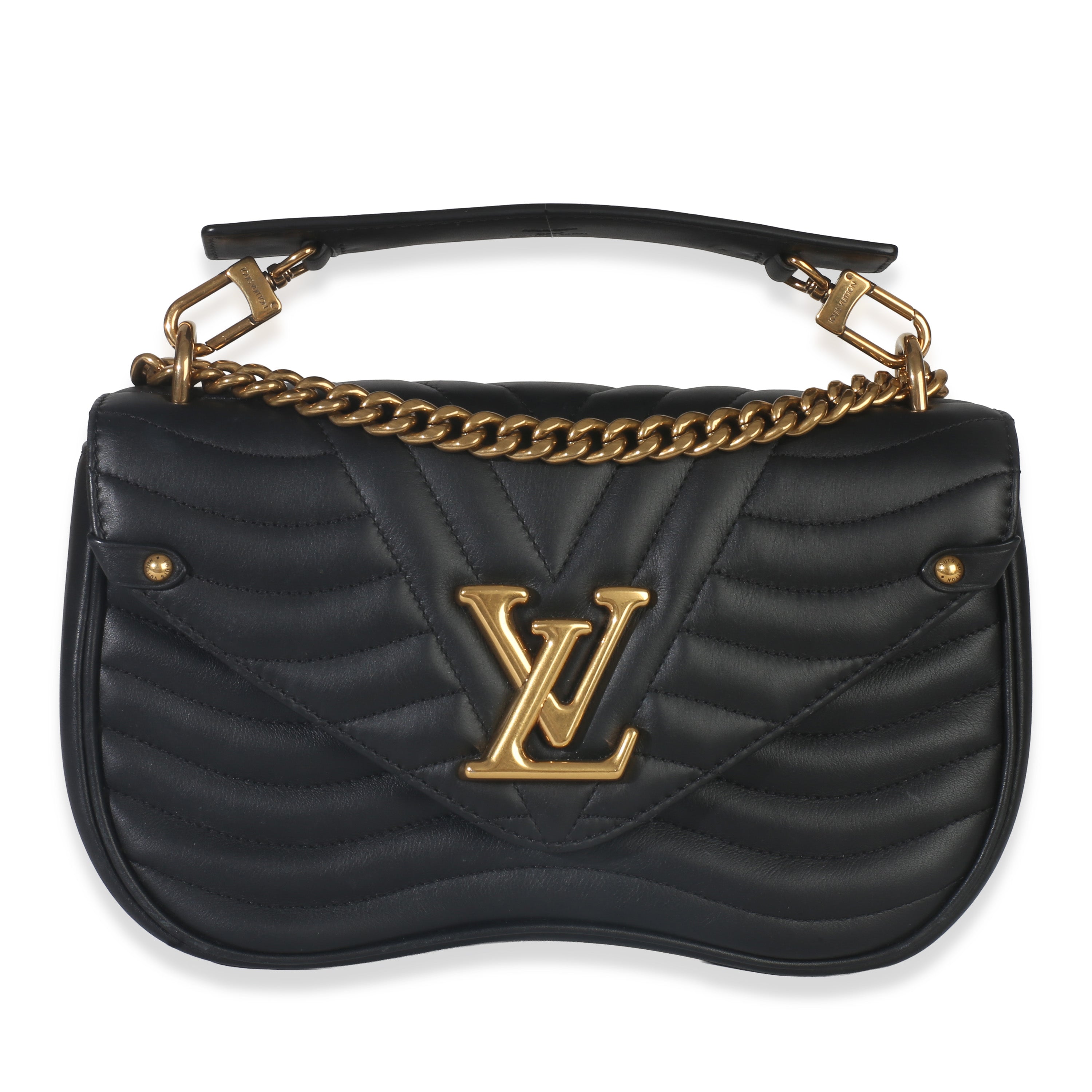 Louis Vuitton Black Quilted Calfskin New Wave Chain Bag MM