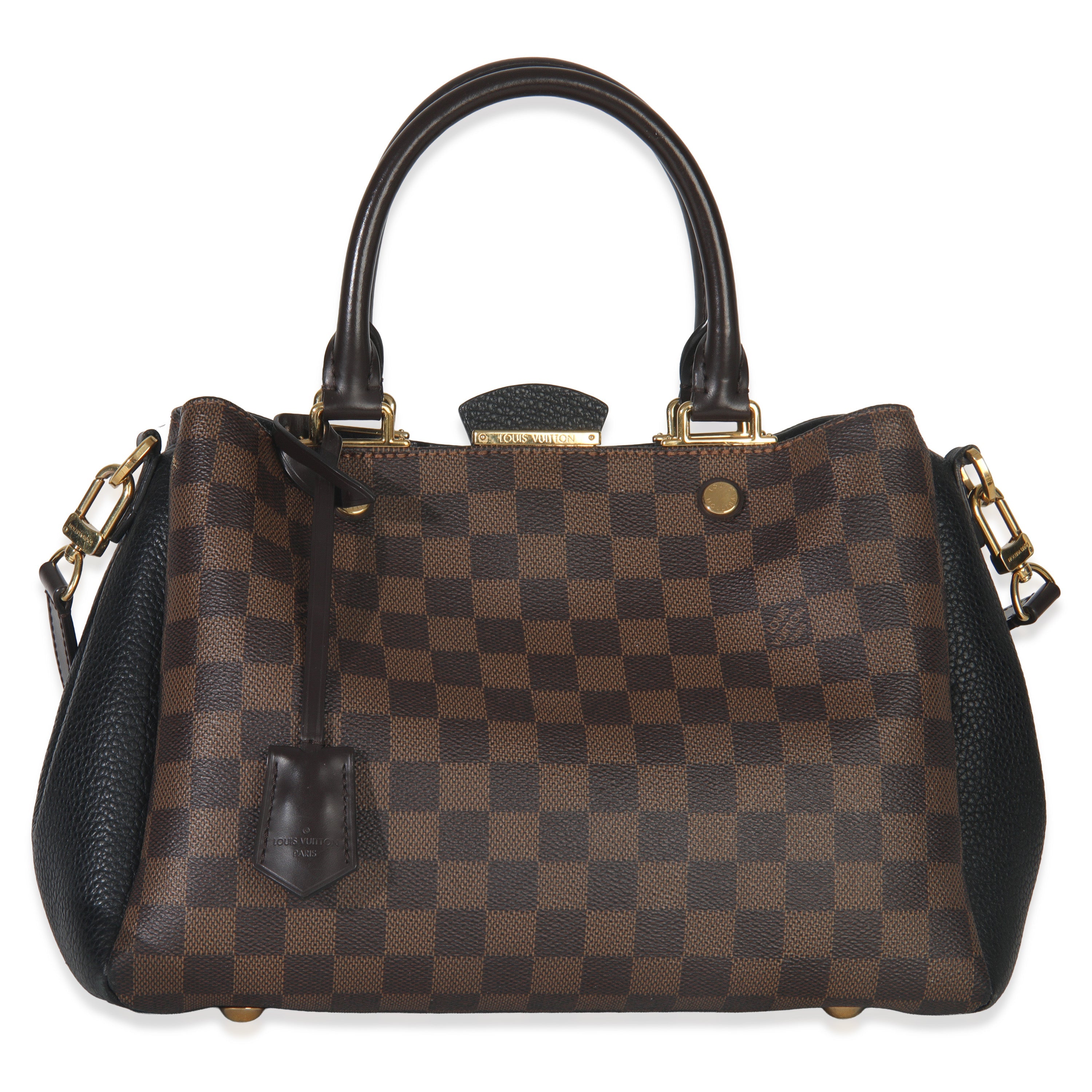 Louis Vuitton Black Taurillon Damier Ebene Canvas Brittany Bag