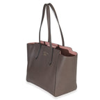 Gucci Pink Grey Pebbled Calfskin Medium Swing Tote