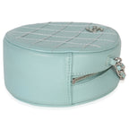 Chanel Teal Ultimate Stitch Lambskin Round Clutch On Chain