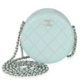 Chanel Teal Ultimate Stitch Lambskin Round Clutch On Chain
