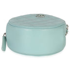Chanel Teal Ultimate Stitch Lambskin Round Clutch On Chain