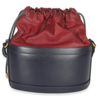 Gucci Red Navy Calfskin Horsebit 1955 Drawstring Bucket Bag