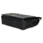 Chanel Vintage Black Chevron Quilted Sheepskin Medium Mademoiselle Flap Bag