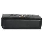 Chanel Vintage Black Chevron Quilted Sheepskin Medium Mademoiselle Flap Bag