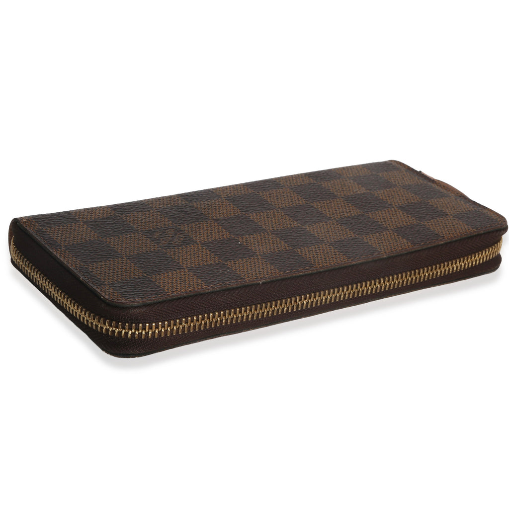 Louis Vuitton Rose Ballerine Damier Ebene Canvas Clemence Zippy Wallet