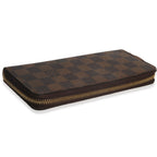 Louis Vuitton Rose Ballerine Damier Ebene Canvas Clemence Zippy Wallet