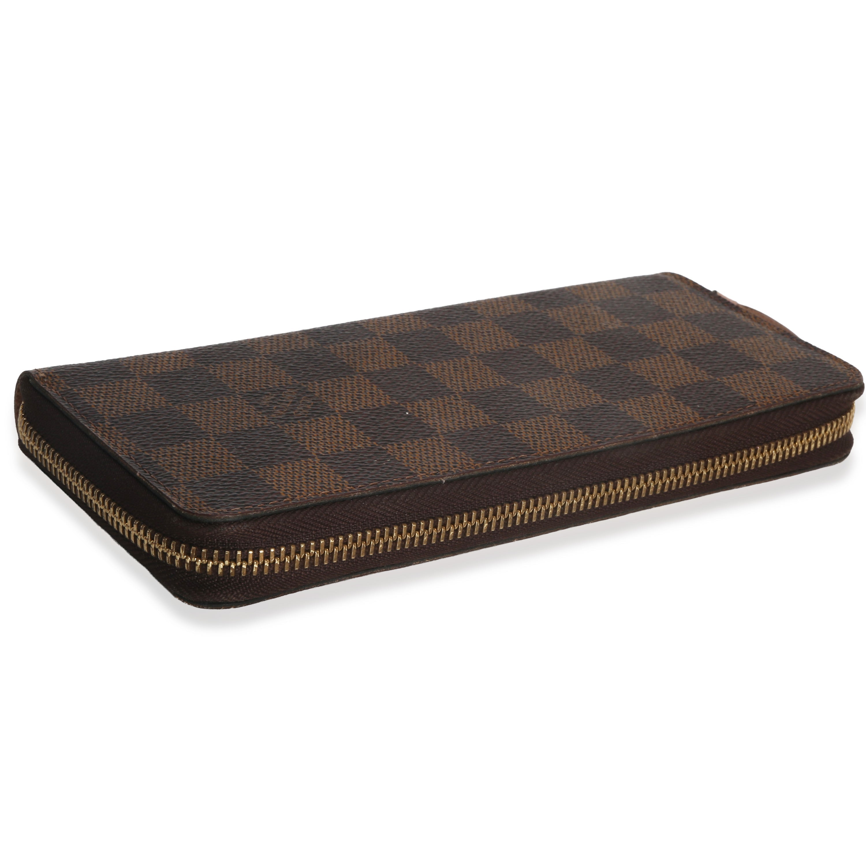 Louis Vuitton Rose Ballerine Damier Ebene Canvas Clemence Zippy Wallet