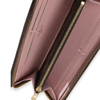 Louis Vuitton Rose Ballerine Damier Ebene Canvas Clemence Zippy Wallet