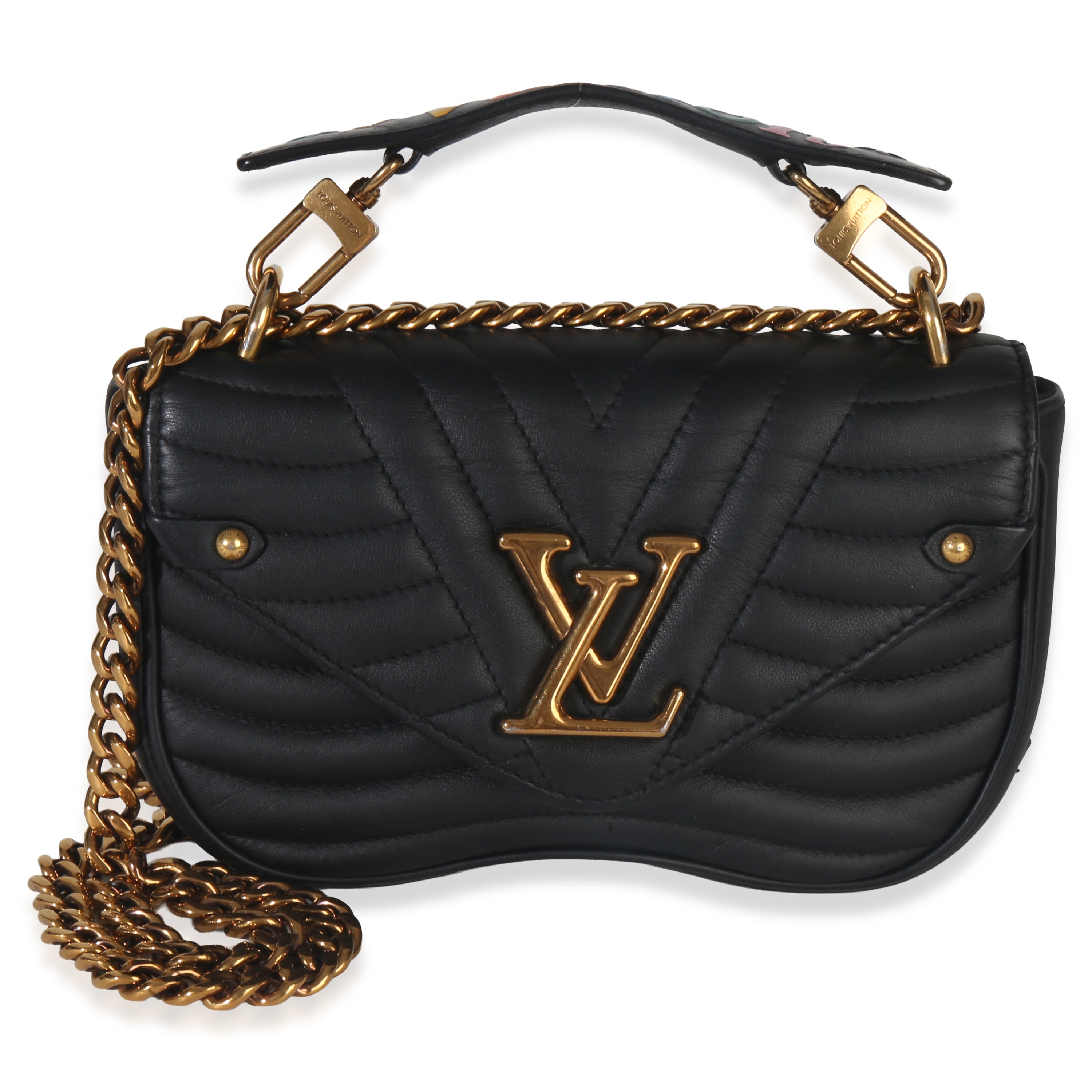 Louis Vuitton Black Quilted Calfskin New Wave Chain Bag PM